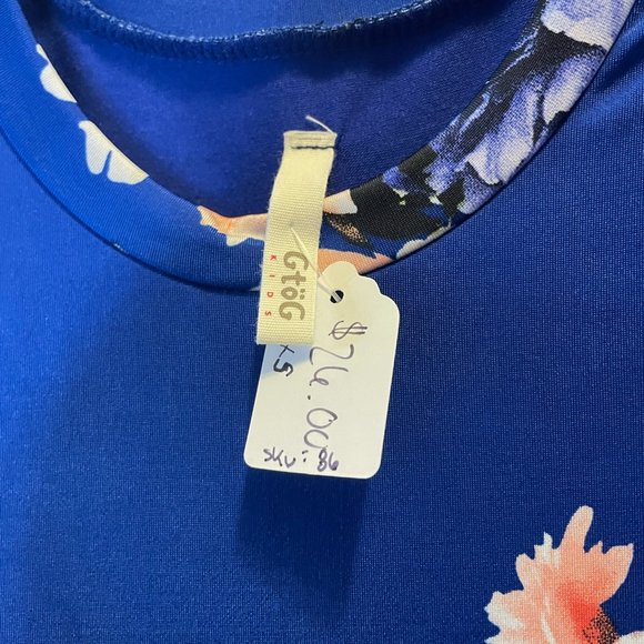 Youth Deep Blue Flowy Floral Dress - Picture 3 of 3